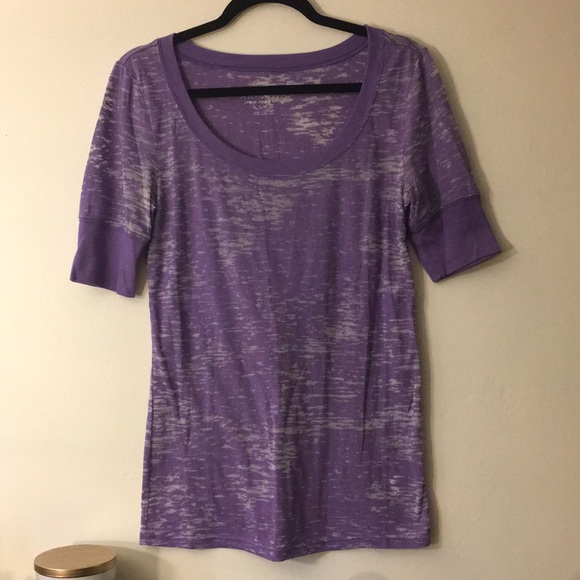 NWOT purple burn out scoop neck tee - Picture 1 of 3